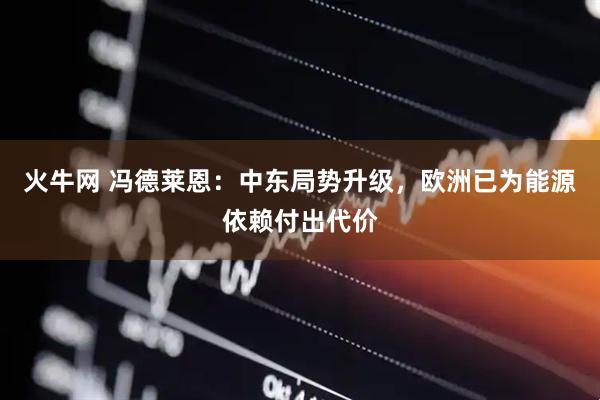 火牛网 冯德莱恩：中东局势升级，欧洲已为能源依赖付出代价