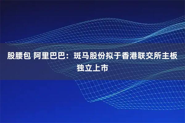 股腰包 阿里巴巴：斑马股份拟于香港联交所主板独立上市