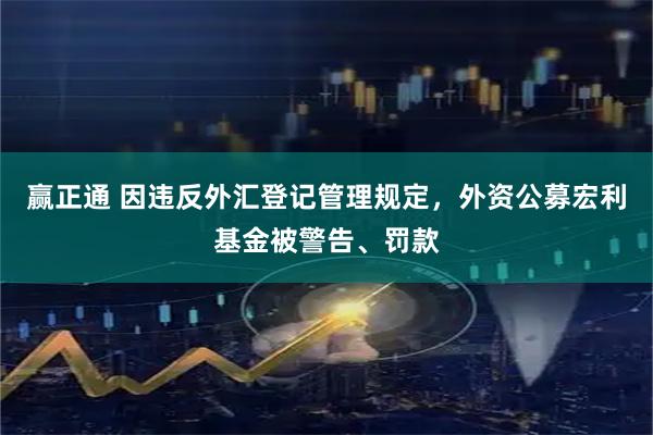 赢正通 因违反外汇登记管理规定，外资公募宏利基金被警告、罚款